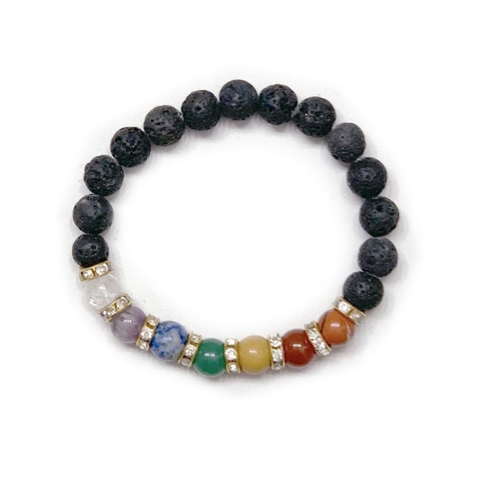 Chakra Lava Bracelet with natural stones NIP